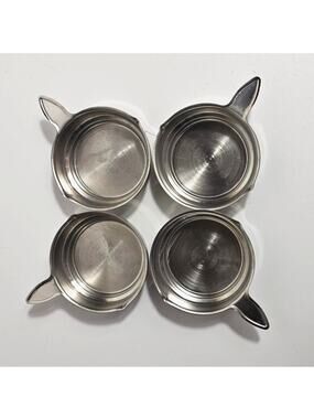 Vintage Bloomfield Industries Set Of 4 Butter Warmers 545-2 Stainless Steel MCM